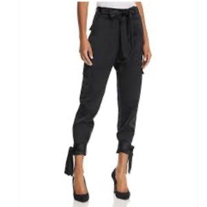Joie Erlette Stretch Satin Pants In Caviar